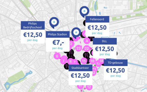 GLOW Eindhoven parkeerlocaties